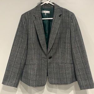 Kasper suit jacket 14P grey plaid.
